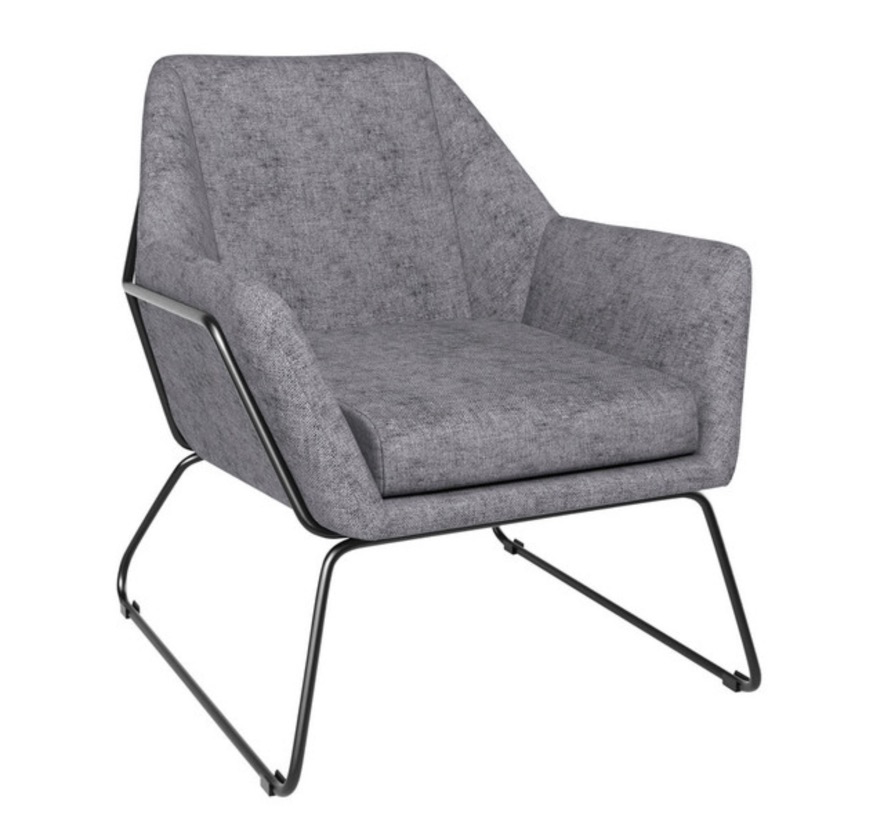 [Sillonnorwood] Sillón de chenilla Norwood Gris